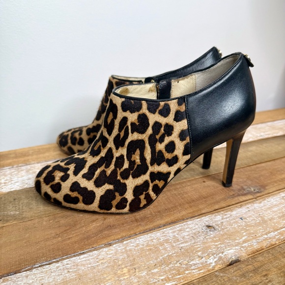 Michael Kors Black and Leopard Heeled Boots Size 7 Women’s - Picture 7 of 16